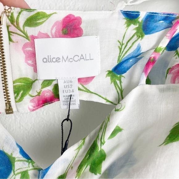 Alice McCall Rolling Meadows Floral Midi Dress Size 2 Casual Cut Out Cotton - Picture 12 of 13